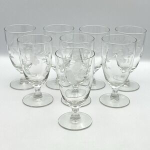 Vintage 1980s Princess House Heritage 4.5" Set Of 8 Cordial Glasses Juice Sherry